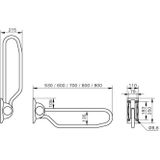 Toiletbeugel handicare linido opklapbaar aangepast sanitair 60 cm rvs gepolijst antraciet