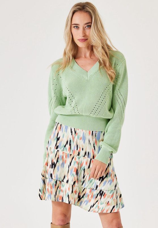 GARCIA - Print Rok - Wit - Regular Fit - 100% Viscose