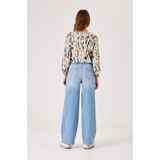 Overhemd - Dames - Geweven - 100% Viscose - Lange Mouw - Lichtblauw