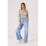 Overhemd - Dames - Geweven - 100% Viscose - Lange Mouw - Lichtblauw