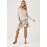 Gebreide Trui - Effen - Knitwear - V-hals - Lange Mouw