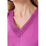 Garcia - T-shirt - Weide Mauve - Dames - Korte Mouwen