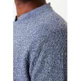 GARCIA - Heren Trui - Blauw - Ingebreid Patroon - Lange Mouwen - Regular Fit