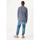 GARCIA - Heren Trui - Blauw - Ingebreid Patroon - Lange Mouwen - Regular Fit