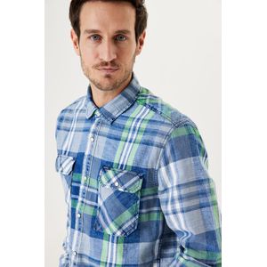 L31083_herenshirt ls, Shirt Heren, Hemd Heren, blauw (stone blue), M