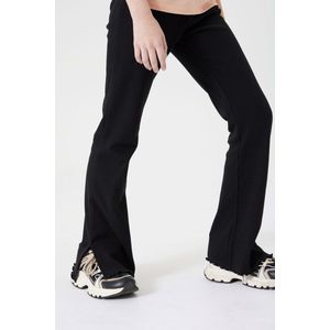 GARCIA - Ribstof Legging - Zwart - Polyester/Katoen/Elastaan - Flared Pijpen