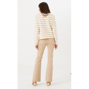 GARCIA Dames Sweater - Wit - Katoen - Long Mouw - Glitter