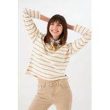 GARCIA Dames Sweater - Wit - Katoen - Long Mouw - Glitter