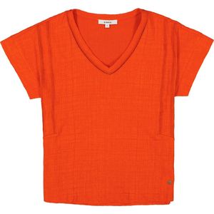 GARCIA - T-shirt - Oranje - V-hals - Aangeknipte Mouwen - Regular Fit