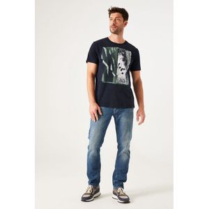 GARCIA Heren T-shirt Blauw - Maat XL