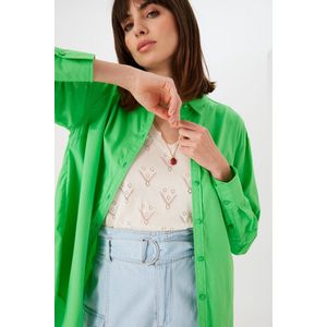 Garcia - Blouse - Lichtblauw - Lyocell-Mix - Lange Mouwen