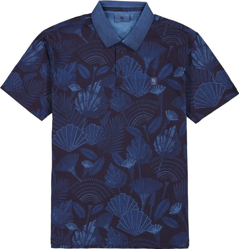 GARCIA Heren All over print Polo Blauw Korte mouw