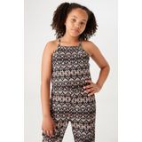 Garcia Jumpsuit van Gerecycled Polyester Zwart/Ecru/Ornaje