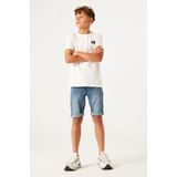 GARCIA - 340 - Denim Short - Blauw - Slim Fit - Opgerolde Pijpen