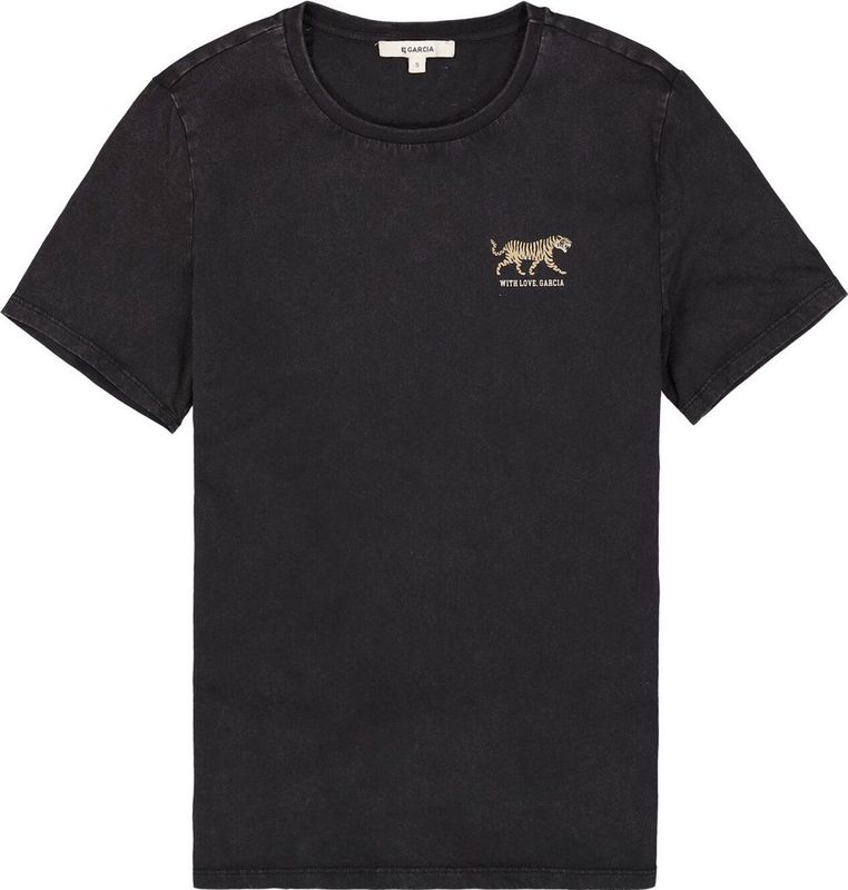 Garcia - Z0012 - T-shirt - Zwart - Katoen