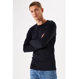 GARCIA - T-shirt - Zwart - Katoen - Longsleeve met Ronde Hals