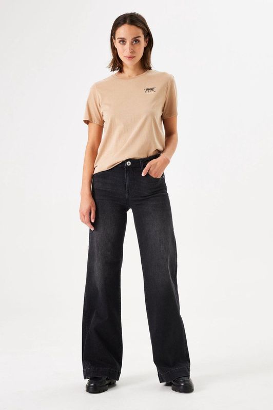 GARCIA Celia Wide Dames Jeans Zwart - POWER-STRETCH - Duurzaam Katoen