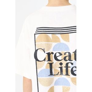 GARCIA T-shirt - Wit - Katoen - Rugprint - Korte Mouwen