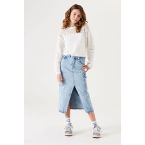 GARCIA - Spijkerrok - Blauw - Katoen - 5-Pocket met Split en Klepzakken