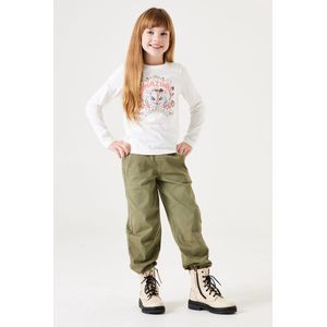 GARCIA T44722 Broek Groen - Katoenen Twill - Wijde Parachutebroek
