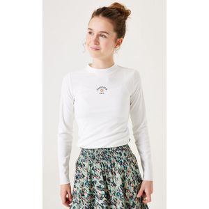 GARCIA - Chest Print T-shirt - Wit - Ribstof - Lange Mouwen