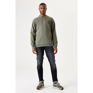 GARCIA Heren Sweater - Groen - Katoen - Lange Mouwen - Regular Fit
