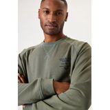 GARCIA Heren Sweater - Groen - Katoen - Lange Mouwen - Regular Fit