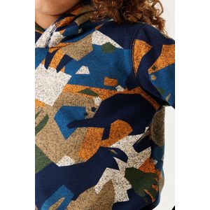 GARCIA - Hoodie - Blauw - Katoen/Polyester - Allover Print