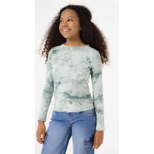 GARCIA - T-shirt - Groen - Ribstof - Slim Fit - Lange Mouwen