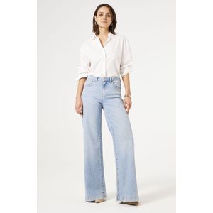 GARCIA Celia Wide Jeans - Blauw - 5-Pocket - High Waist - Wijd Uitlopende Pijpen