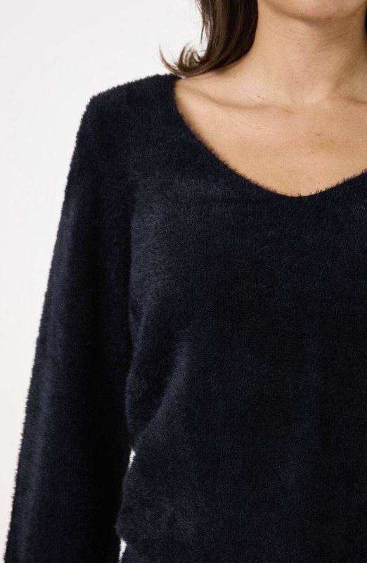 GARCIA - Fluffy Trui - Zwart - 72% Polyamide, 18% Viscose, 10% Polyester