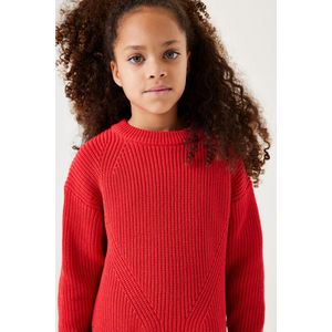 GARCIA - Trui - Rood - Katoen/Acryl - Ingebreid Patroon