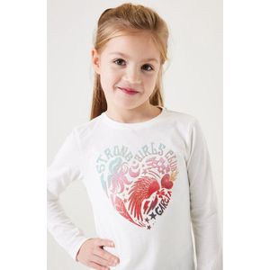 GARCIA - Longsleeve - Wit - Katoen - Met Borstprint