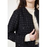 GARCIA - Tussenjack - Zwart - Tweed Jack met Patroon - Lange Mouwen