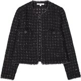 GARCIA - Tussenjack - Zwart - Tweed Jack met Patroon - Lange Mouwen