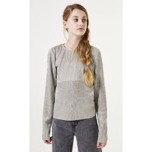 GARCIA - Longsleeve T-shirt - Grijs - Crêpe - 100% Recycled Polyester