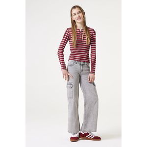 GARCIA - Ribstof Longsleeve - Rood - 95% Katoen, 5% Elastaan