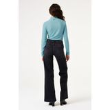 GARCIA - Longsleeve - Blauw - Jaquardgeweven - Opstaande Hals