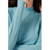 GARCIA - Longsleeve - Blauw - Jaquardgeweven - Opstaande Hals