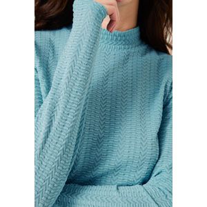 GARCIA - Longsleeve - Blauw - Jaquardgeweven - Opstaande Hals