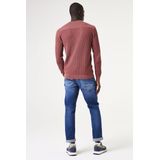 GARCIA - Heren Trui - Rood - Katoen - Structuur met Logobadge