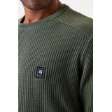 GARCIA - Heren Trui - Rood - Katoen - Structuur met Logobadge