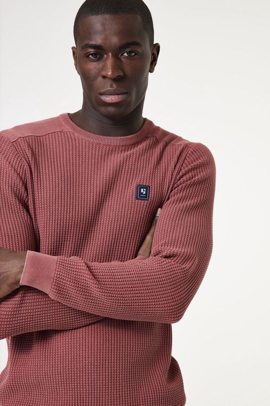 GARCIA - Heren Trui - Rood - Katoen - Structuur met Logobadge