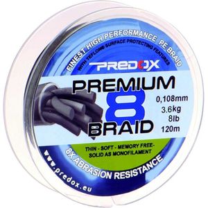 Predox Fusion Premium 8 Braid - Vislijn - Gevlochten vislijn - Diameter 0.108mm - Lengte 120m - Trekkracht 3.6kg / 8lb - Kleur Olive Green - Roofvis