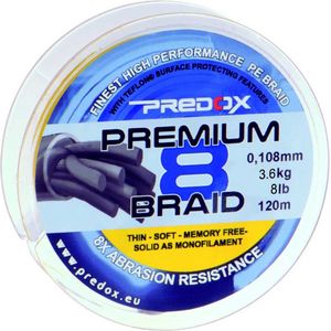 Predox Fusion Premium 8 Braid - Vislijn - Gevlochten vislijn - Diameter 0.126mm - Lengte 120m - Trekkracht 5.00 kg - Kleur Fluo Yellow