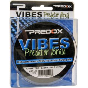Predox Vibes Braid - Vislijn - Gevlochten vislijn - Diameter 0.12mm - Lengte 135m - Trekkracht 9.1 kg - Kleur Grijs en Groen - Roofvis