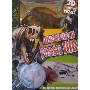DinoWorld Fossiel Hakken Puzzel Met Extra Dinosaurus - Dino Klei Spel - Fossielen Uithakken - Dinosaurussen Klei Spel - Fossielen Spel - Kleien - Creatief Cadeau - Dino World - Dino Cadeau