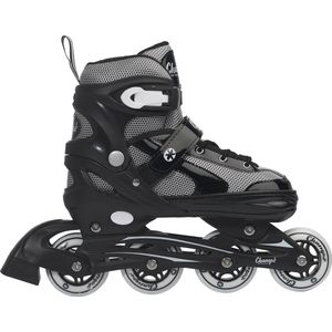 Champz Verstelbare Inline Skates Voor Kinderen - Semi-Softboot - Zwart - Maat 29-32 - ABEC7 Lagers - Aluminium Frame - Gevorderde Skeelers voor Kids