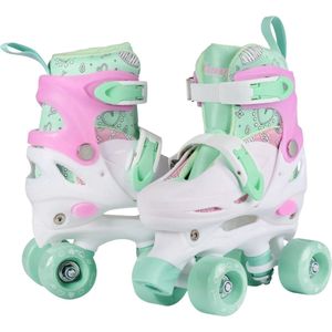 Champz Verstelbare Rolschaatsen Voor Kinderen - Hardboot - Pastel Groen & Roze - Maat 31-34 - ABEC 608Z - Skaten voor de Absolute Beginners