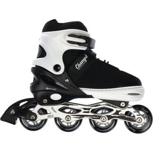 Champz Verstelbare Inline Skates voor Kinderen; Pro Skeelers - Zwart/Wit - Maat 28-32 - Semi-Softboot - ABEC9 - Aluminium Frame